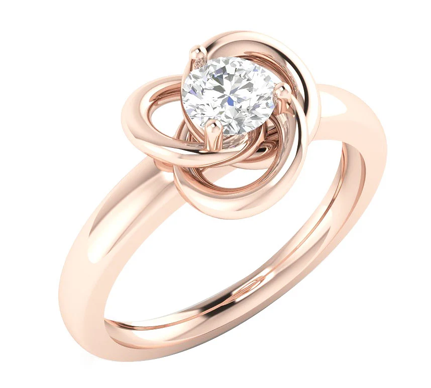 The Zaria 3 Prong Set Solitaire Natural Diamond Engagement Ring 14K Rose Gold