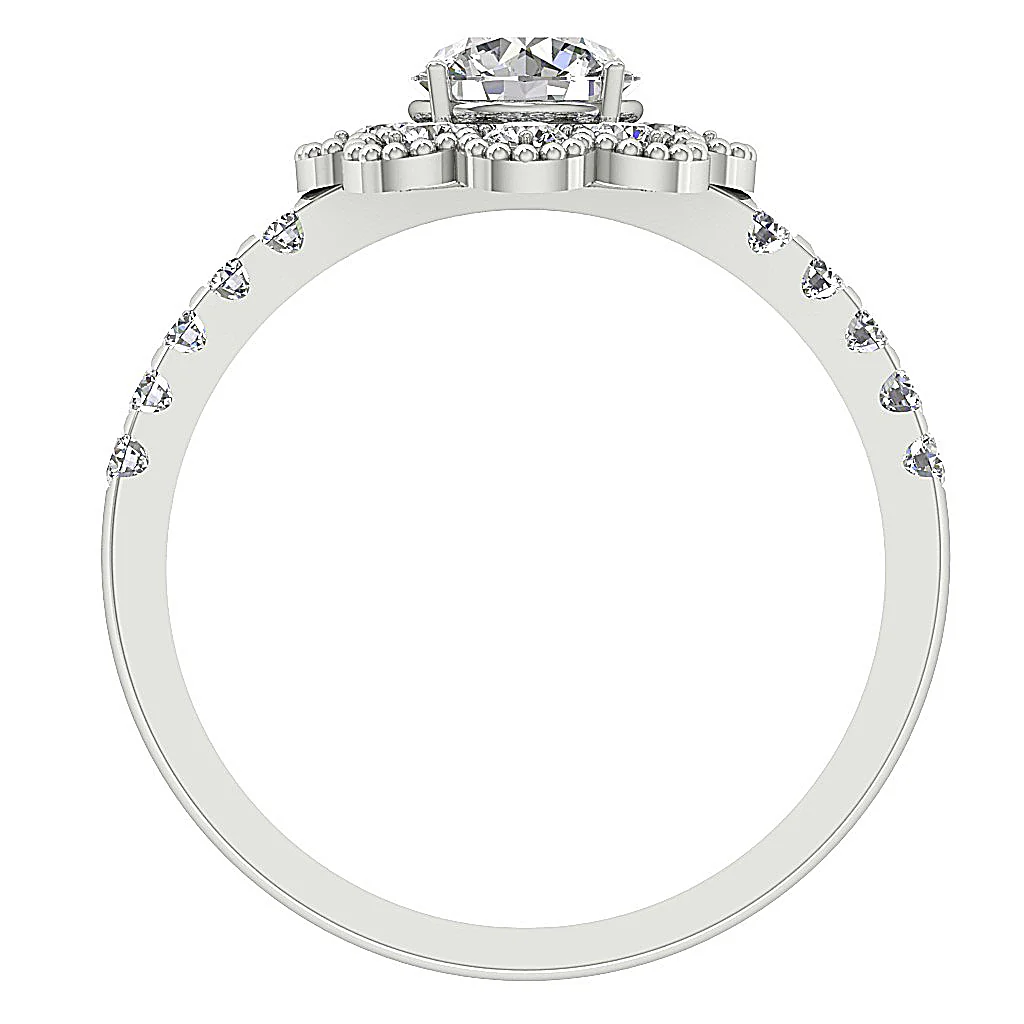 The Zayla Flower Designe Solitaire Round Diamond Ring 14K White Yellow Rose Gold - Image 5