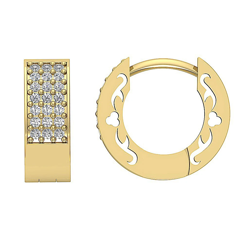 The Zayn Classsic Hoop Earring For Women Natural Round Diamond 14K Gold - Image 10
