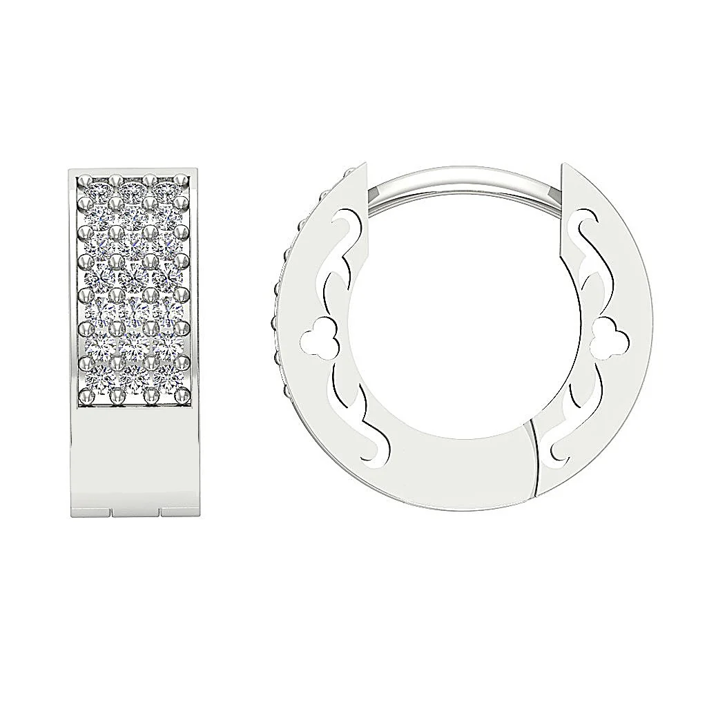 The Zayn Classsic Hoop Earring For Women Natural Round Diamond 14K Gold - Image 11