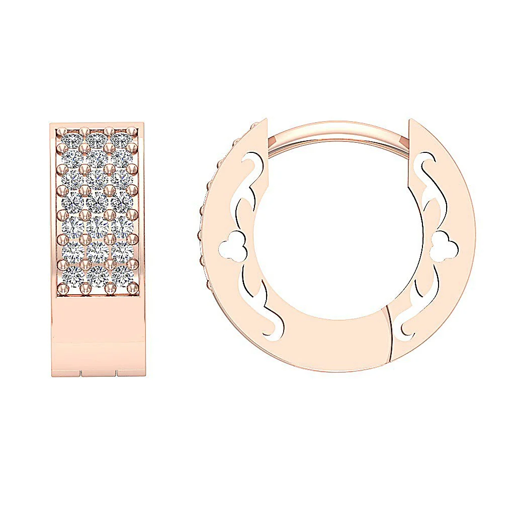The Zayn Classsic Hoop Earring For Women Natural Round Diamond 14K Gold - Image 12