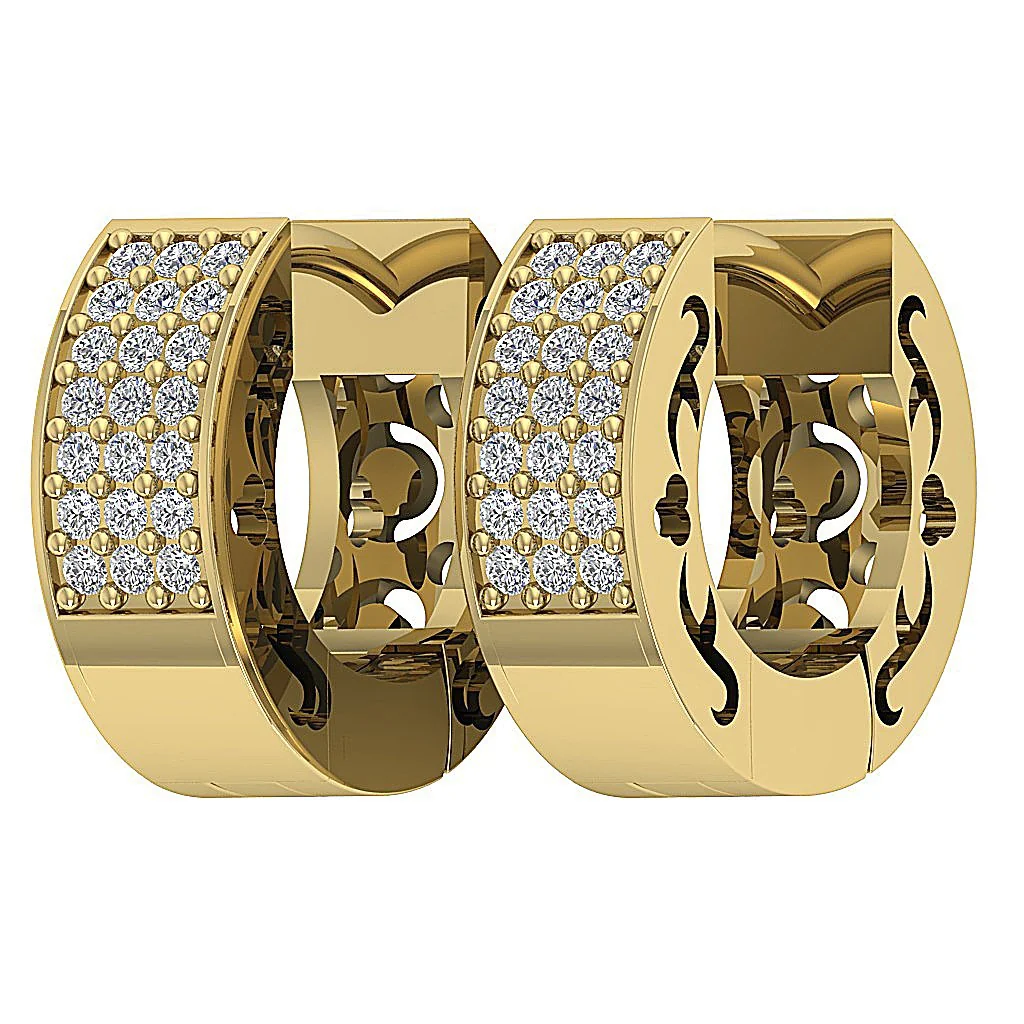 The Zayn Classsic Hoop Earring For Women Natural Round Diamond 14K Gold - Image 4