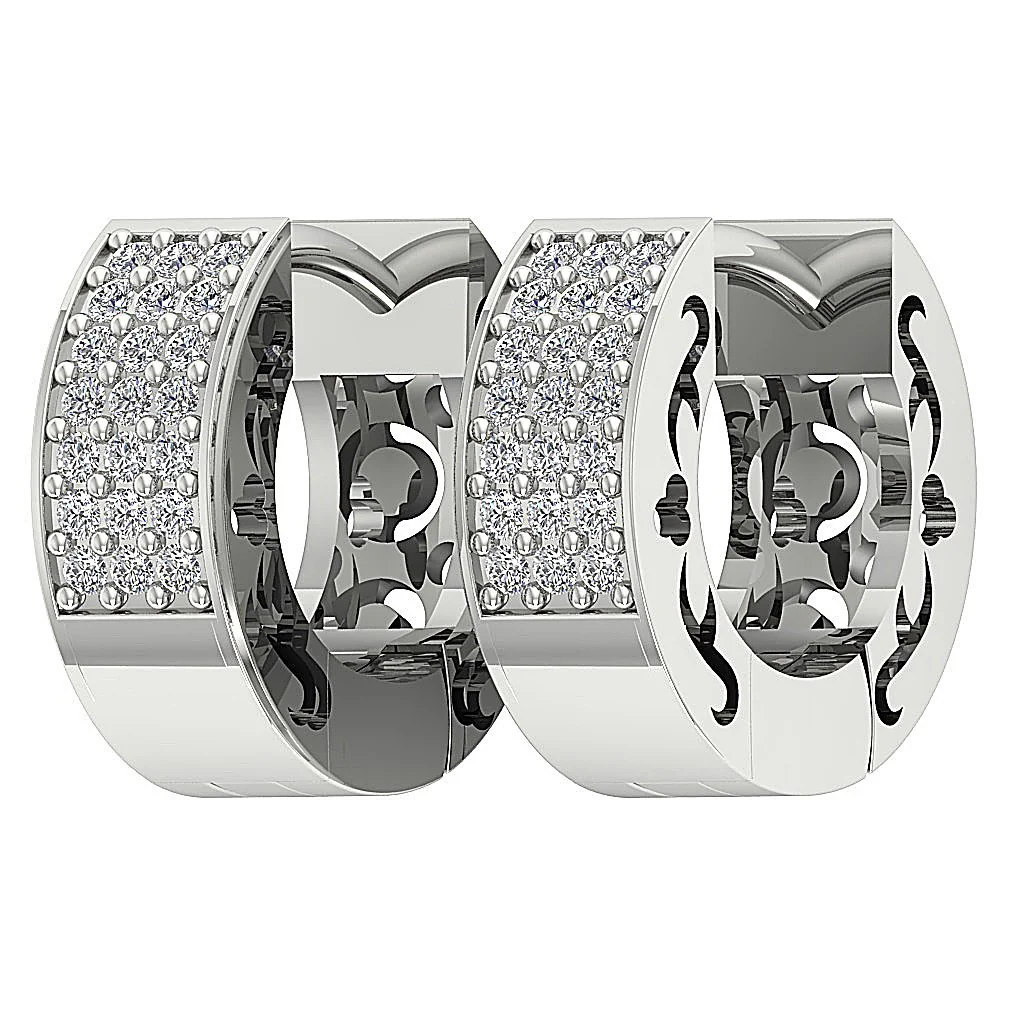 The Zayn Classsic Hoop Earring For Women Natural Round Diamond 14K Gold - Image 5