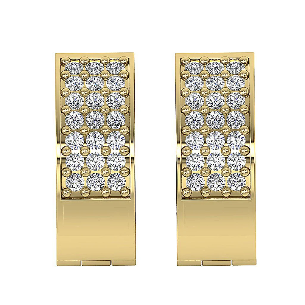 The Zayn Classsic Hoop Earring For Women Natural Round Diamond 14K Gold - Image 7