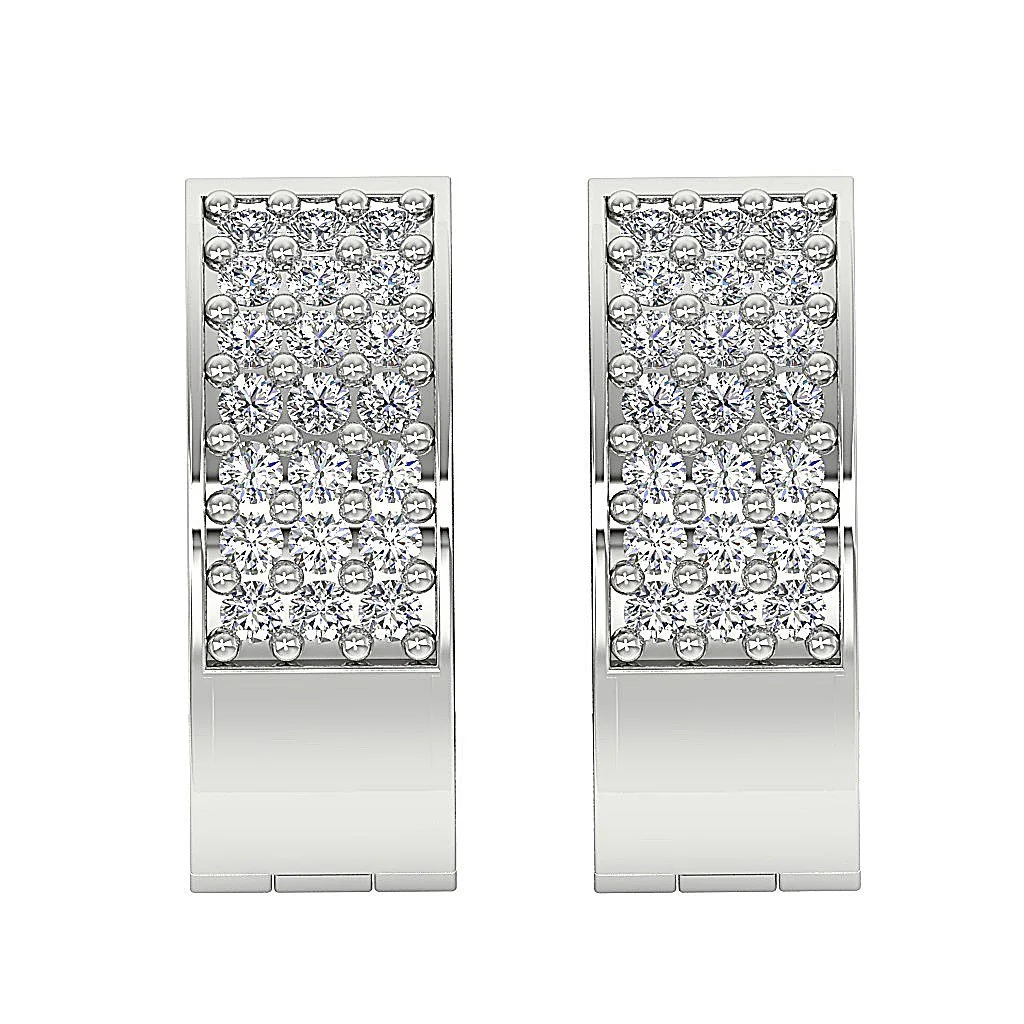 The Zayn Classsic Hoop Earring For Women Natural Round Diamond 14K Gold - Image 8