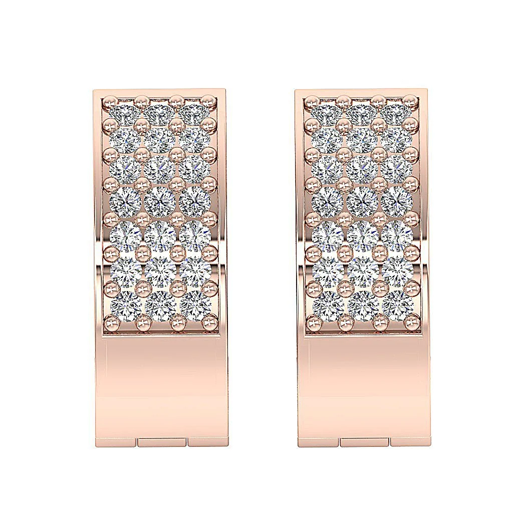 The Zayn Classsic Hoop Earring For Women Natural Round Diamond 14K Gold - Image 9