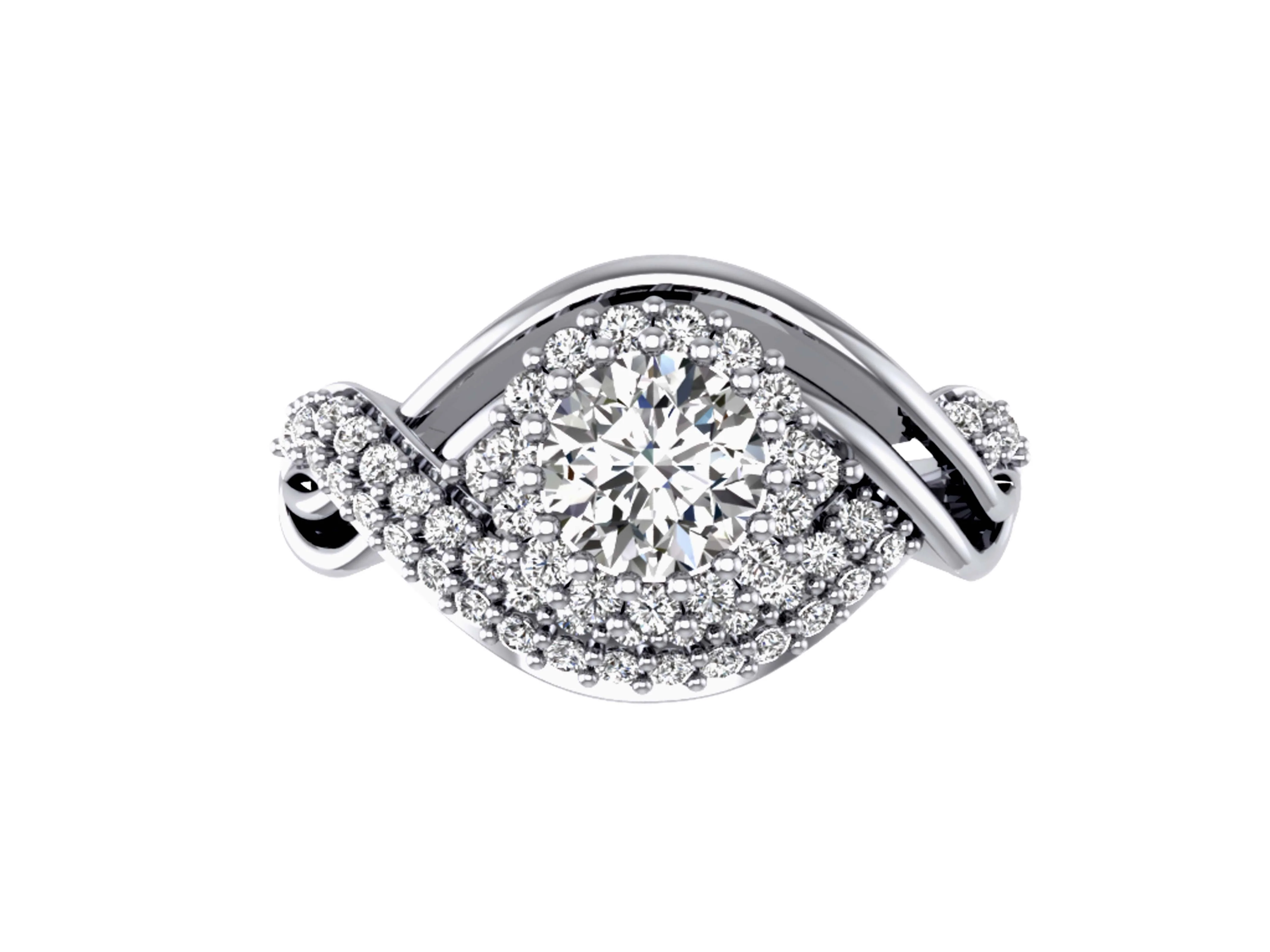 The Zechariah 14K White Gold Genuine Diamond Engagement Ring Prong Setting - Image 4