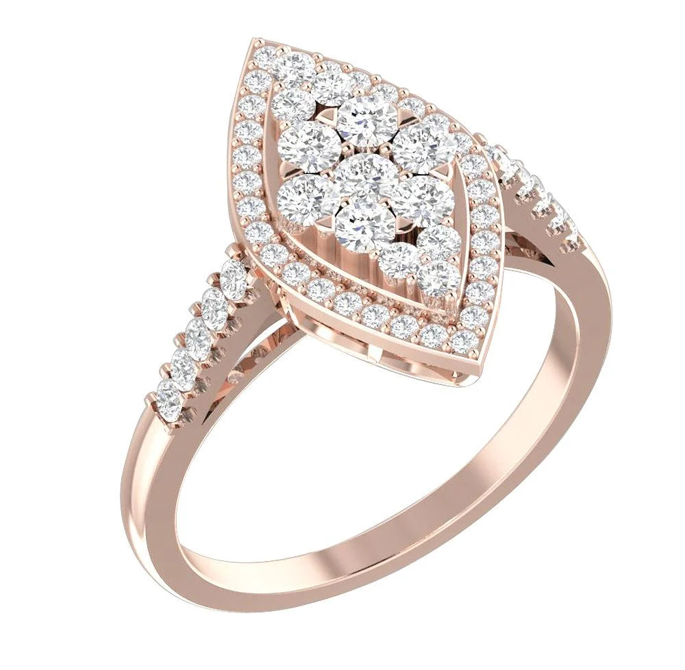 The Zev Excellent Solitaire Anniversary Ring Genuine Diamond 14K Solid White Gold - Image 3