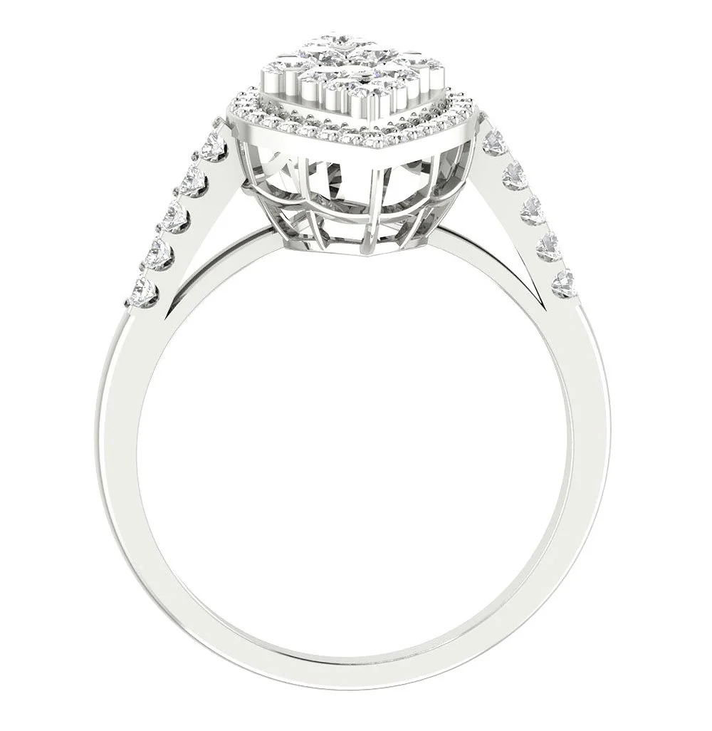 The Zev Excellent Solitaire Anniversary Ring Genuine Diamond 14K Solid White Gold - Image 5