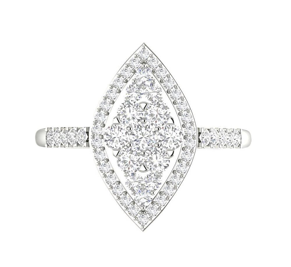 The Zev Excellent Solitaire Anniversary Ring Genuine Diamond 14K Solid White Gold - Image 6