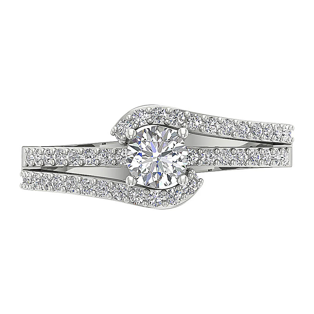 The Zoya Round Brilliant Cut Diamond Solitaire Wedding Ring Prong Set 14K Gold - Image 6