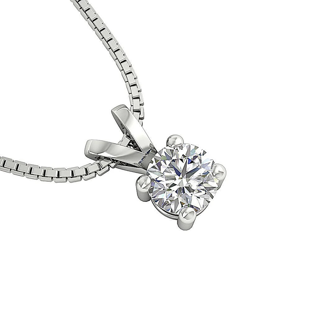 Handmade Solitaire Pendant Necklace I1/SI1 G 0.25Ct Round Cut Diamond 14K Solid Rose Gold - Image 12