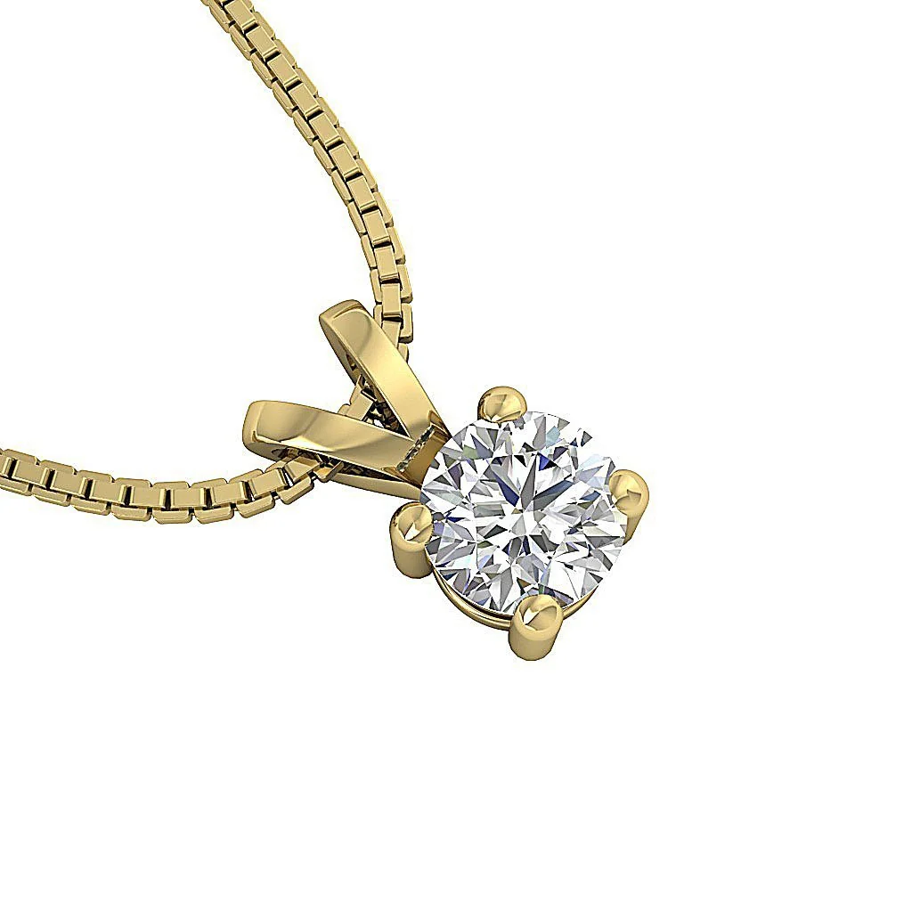 Handmade Solitaire Pendant Necklace I1/SI1 G 0.25Ct Round Cut Diamond 14K Solid Rose Gold - Image 11