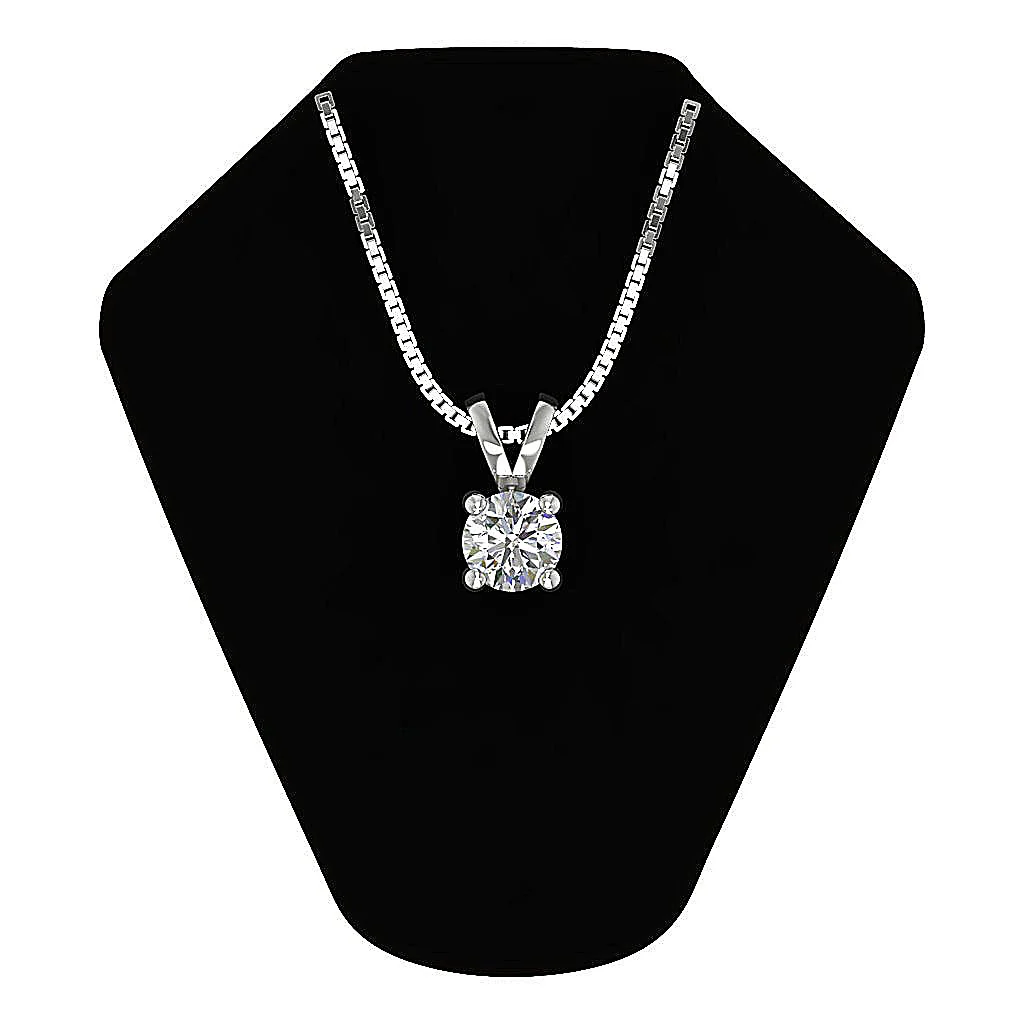 Timeless 4-Prong Solitaire Lab-Grown Diamond Pendant 3-4 Ct VS-F 14K Solid Gold - Image 13