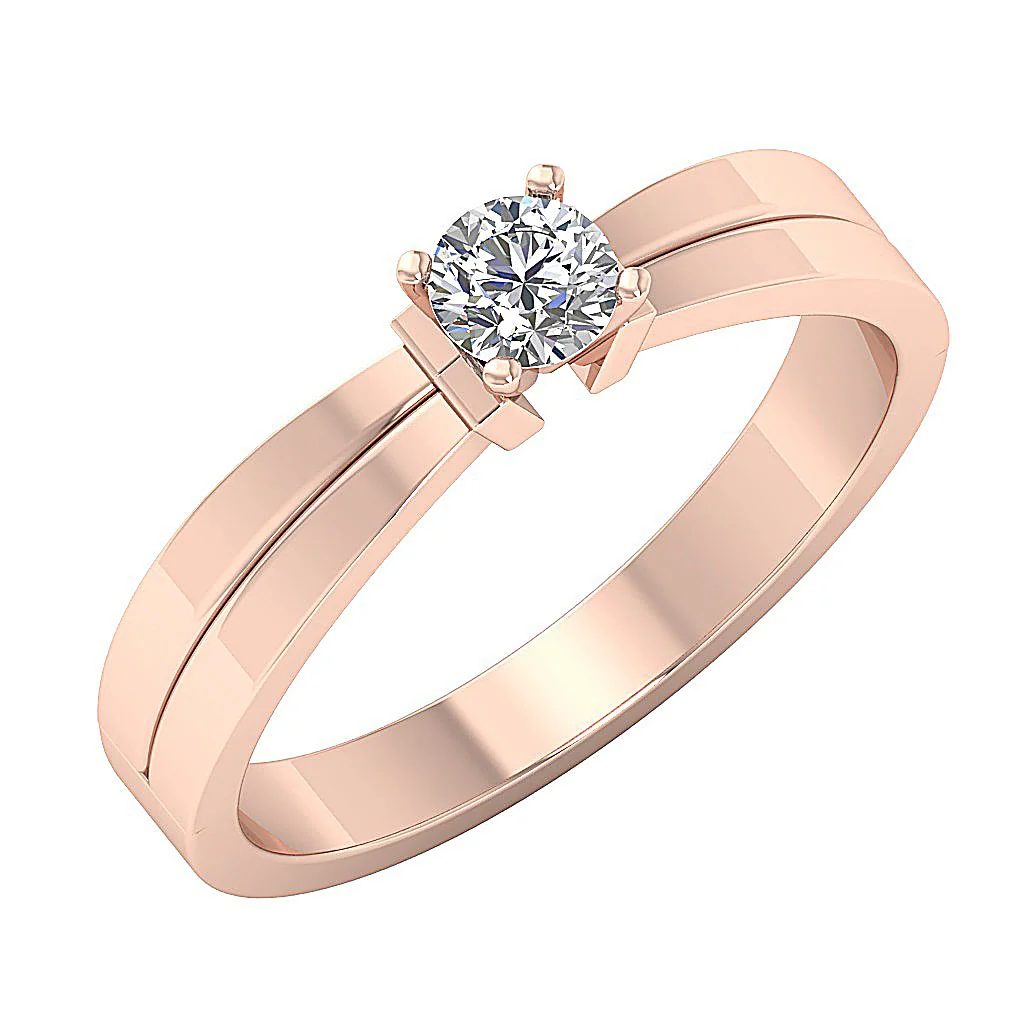 Timeless 4 Prong Tapered Solitaire Engagement Ring VS-F 0.50-1.00 Carat Lab Grown Diamond 14K Gold - Image 4