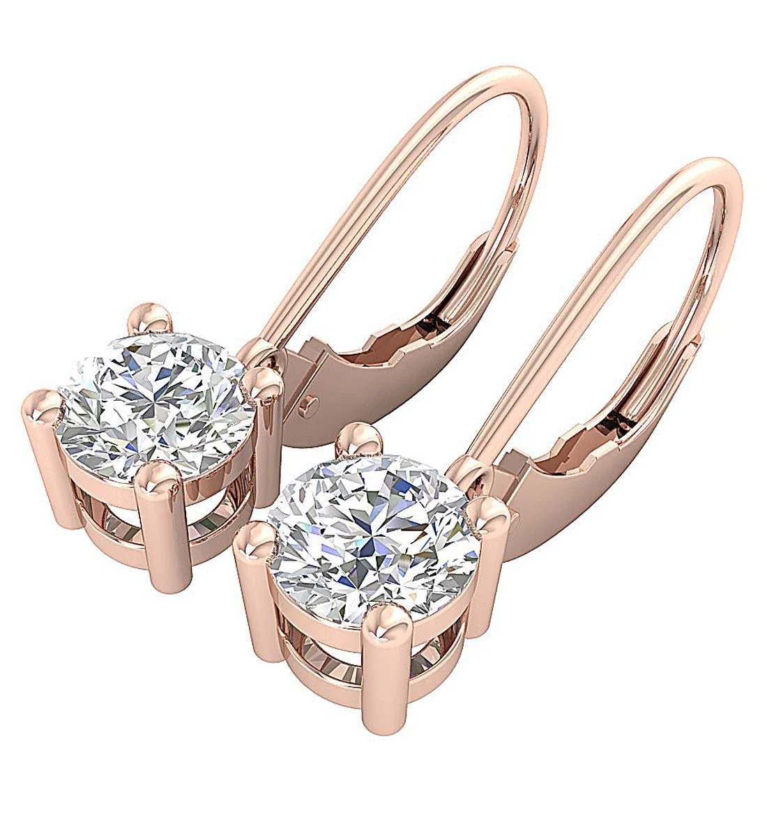 14k/18k Yellow Gold I1/SI1 G 1.50Ct Genuine Diamond Lever Back Solitaire Studs Earrings - Image 12