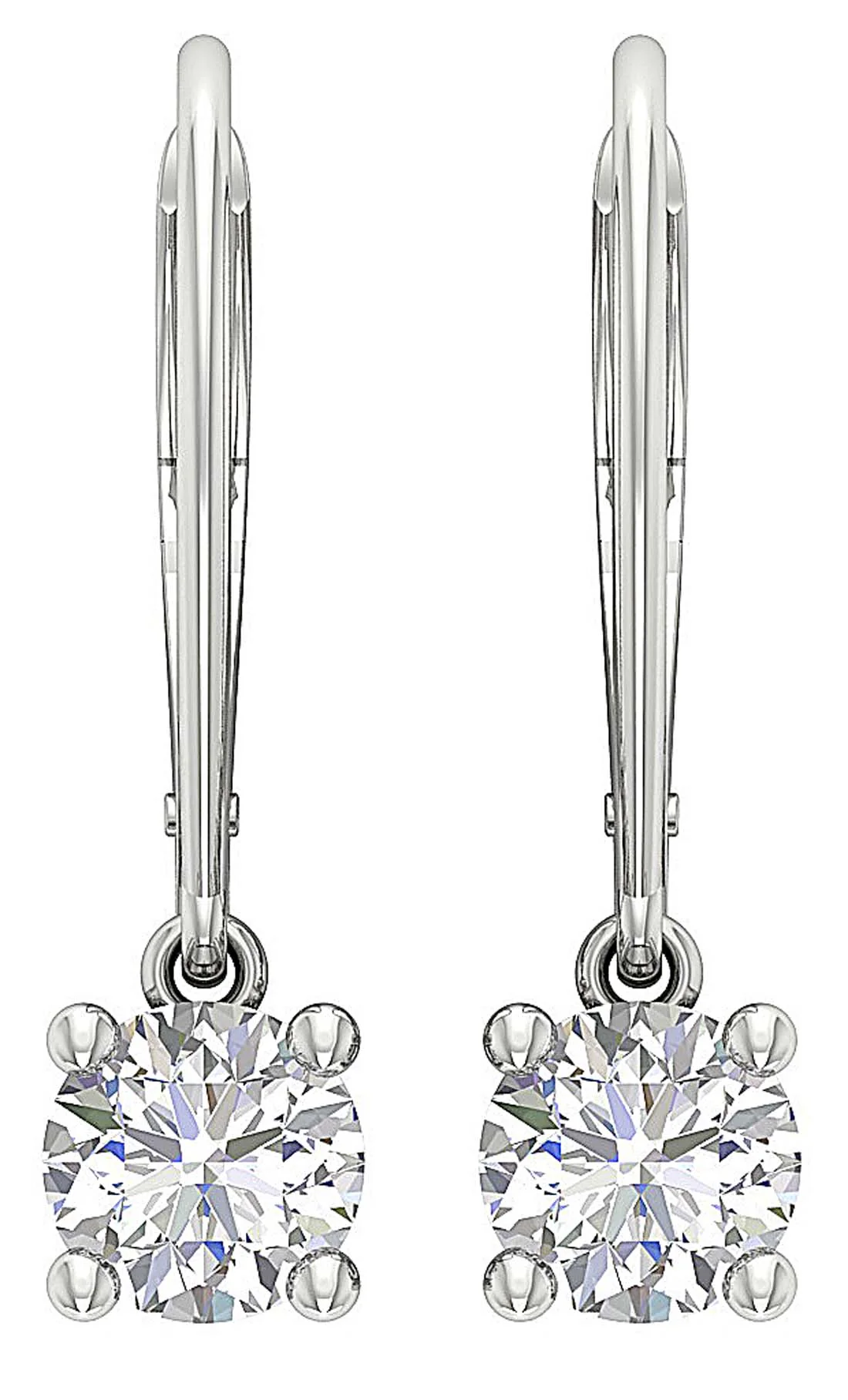 14k/18k Yellow Gold I1/SI1 G 1.50Ct Genuine Diamond Lever Back Solitaire Studs Earrings - Image 7