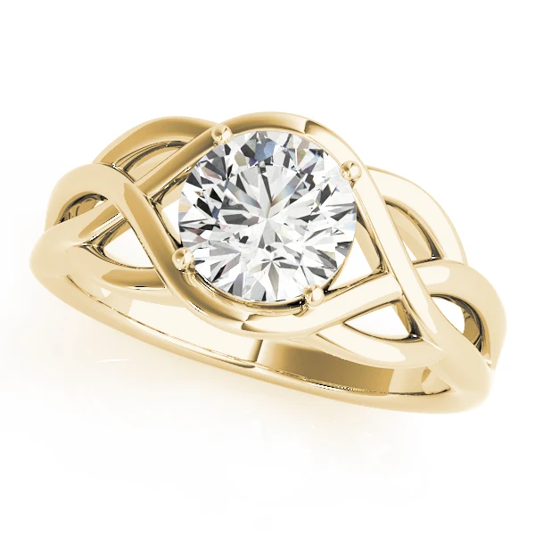 Twisted Split Shank Round Lab Grown Diamond Engagement Ring VS F 1.00 Carat 14K Solid Gold - Image 2