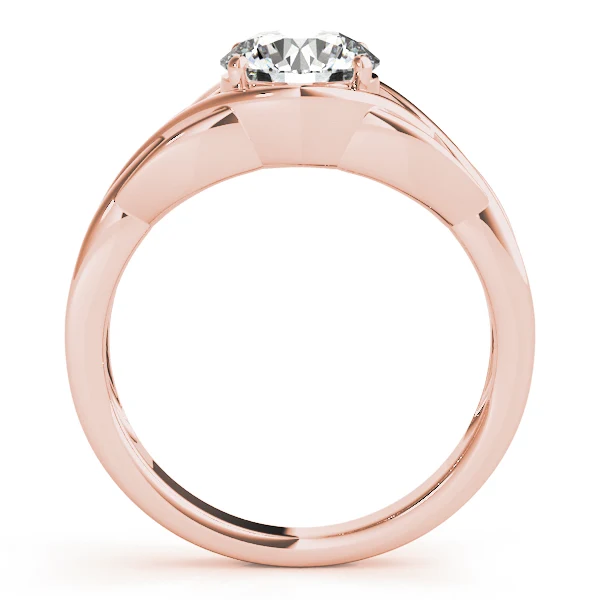Twisted Split Shank Round Lab Grown Diamond Engagement Ring VS F 1.00 Carat 14K Solid Gold - Image 4