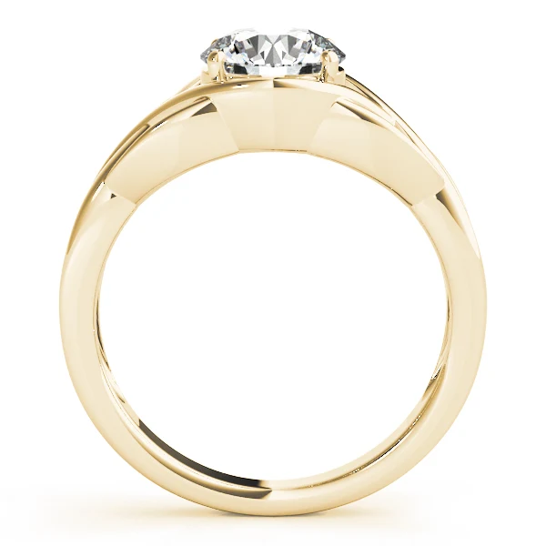Twisted Split Shank Round Lab Grown Diamond Engagement Ring VS F 1.00 Carat 14K Solid Gold - Image 5