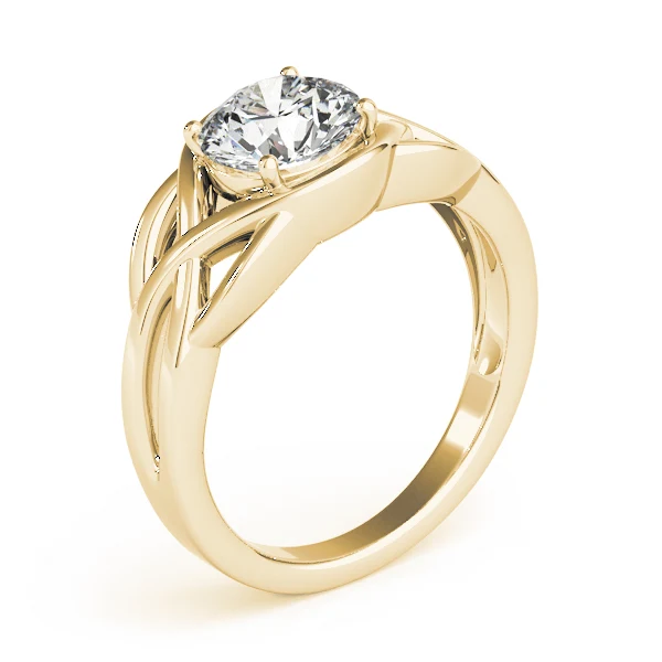 Twisted Split Shank Round Lab Grown Diamond Engagement Ring VS F 1.00 Carat 14K Solid Gold - Image 7