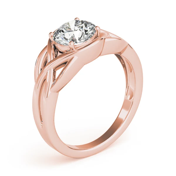 Twisted Split Shank Round Lab Grown Diamond Engagement Ring VS F 1.00 Carat 14K Solid Gold - Image 8