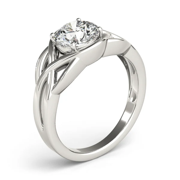 Twisted Split Shank Round Lab Grown Diamond Engagement Ring VS F 1.00 Carat 14K Solid Gold - Image 9