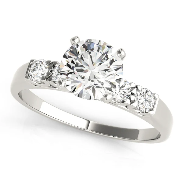 U-Cut Shared Prong Lab Grown Diamond Cathedral Engagement Ring 14K Solid Gold VS F 1.25 Carat