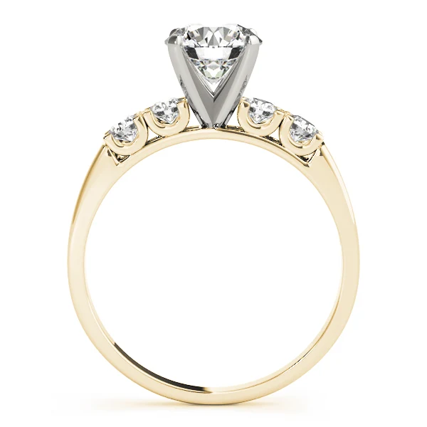 U-Cut Shared Prong Lab Grown Diamond Cathedral Engagement Ring 14K Solid Gold VS F 1.25 Carat - Image 4