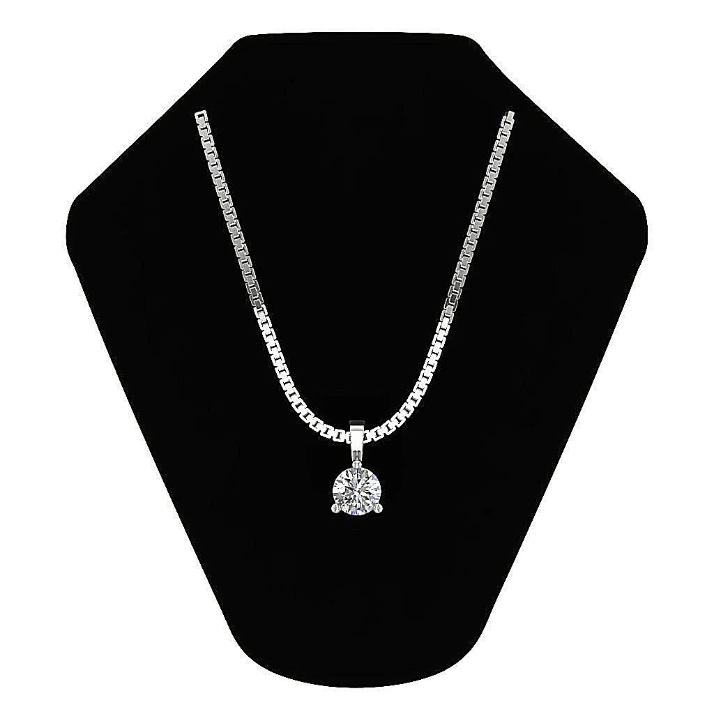 Classic Round Solitaire Diamond Necklace 14k/18k Yellow, White & Rose Gold in I1/SI1 G 0.50-1.00Carat - Image 13