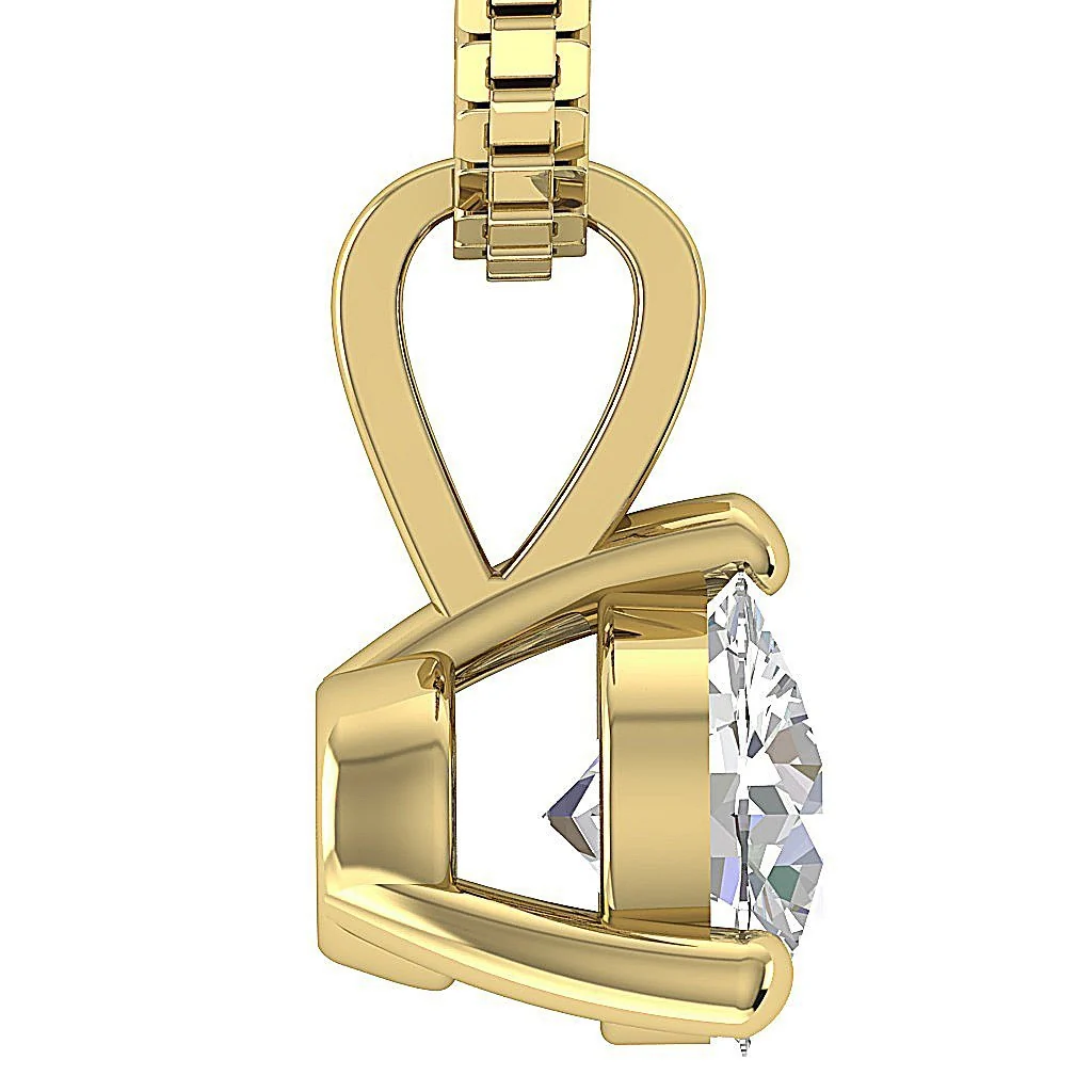 Classic Round Solitaire Diamond Necklace 14k/18k Yellow, White & Rose Gold in I1/SI1 G 0.50-1.00Carat - Image 9
