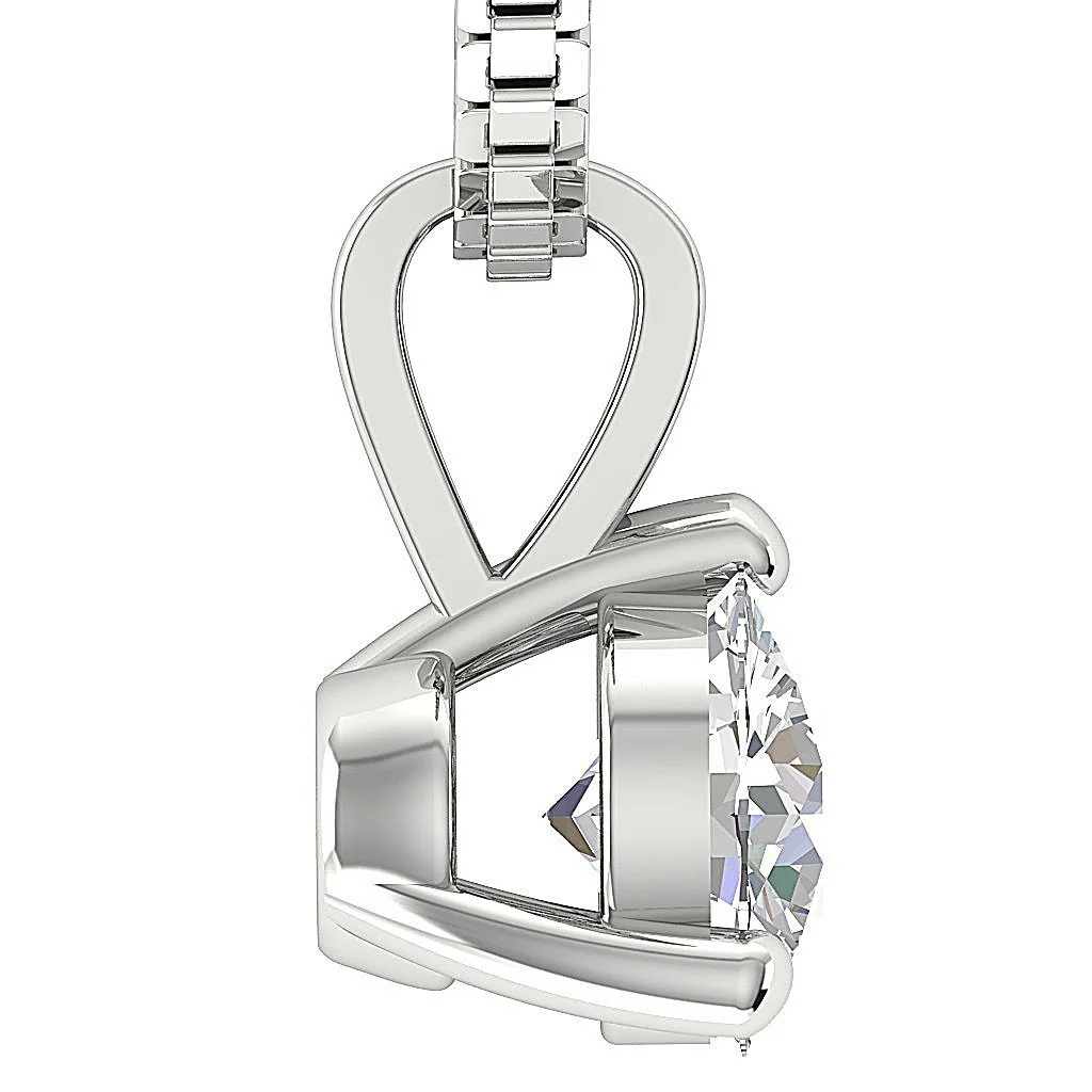 Classic Round Solitaire Diamond Necklace 14k/18k Yellow, White & Rose Gold in I1/SI1 G 0.50-1.00Carat - Image 6