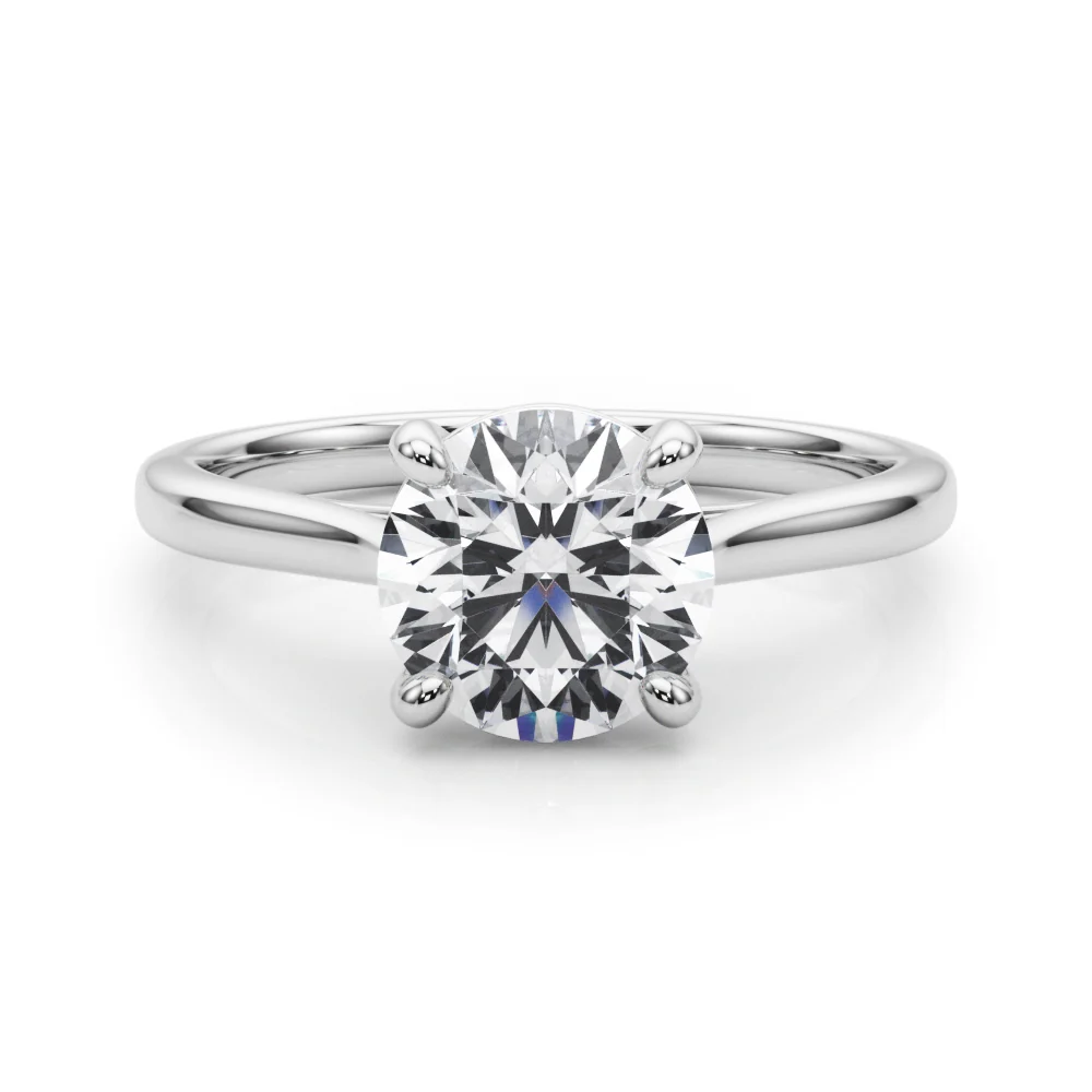 Unique 4-Prong Cross-Basket VS F 1-2 Carat Round Lab Grown Diamond Solitaire Ring in 14K Rose Gold - Image 10