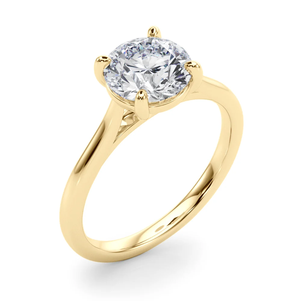 Unique 4-Prong Cross-Basket VS F 1-2 Carat Round Lab Grown Diamond Solitaire Ring in 14K Rose Gold - Image 3