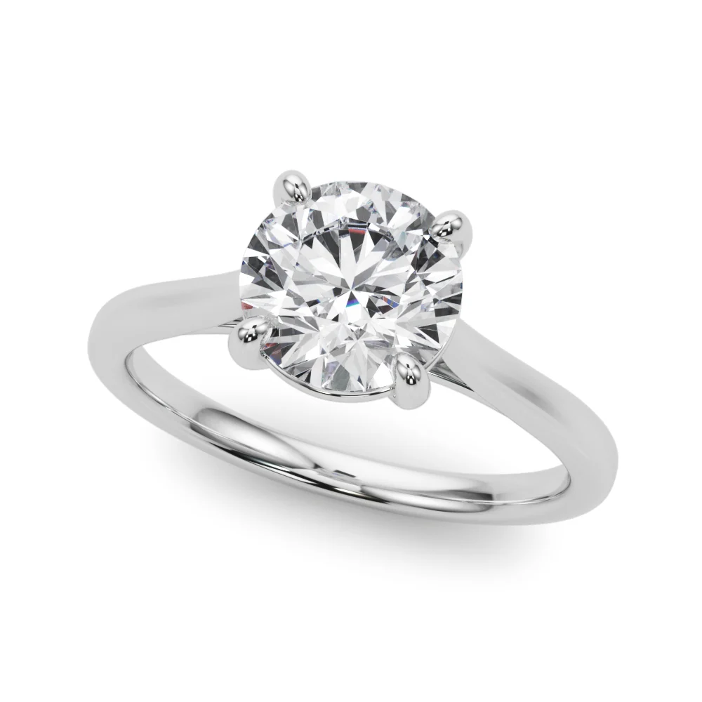 Unique 4-Prong Cross-Basket VS F 1-2 Carat Round Lab Grown Diamond Solitaire Ring in 14K Rose Gold - Image 5