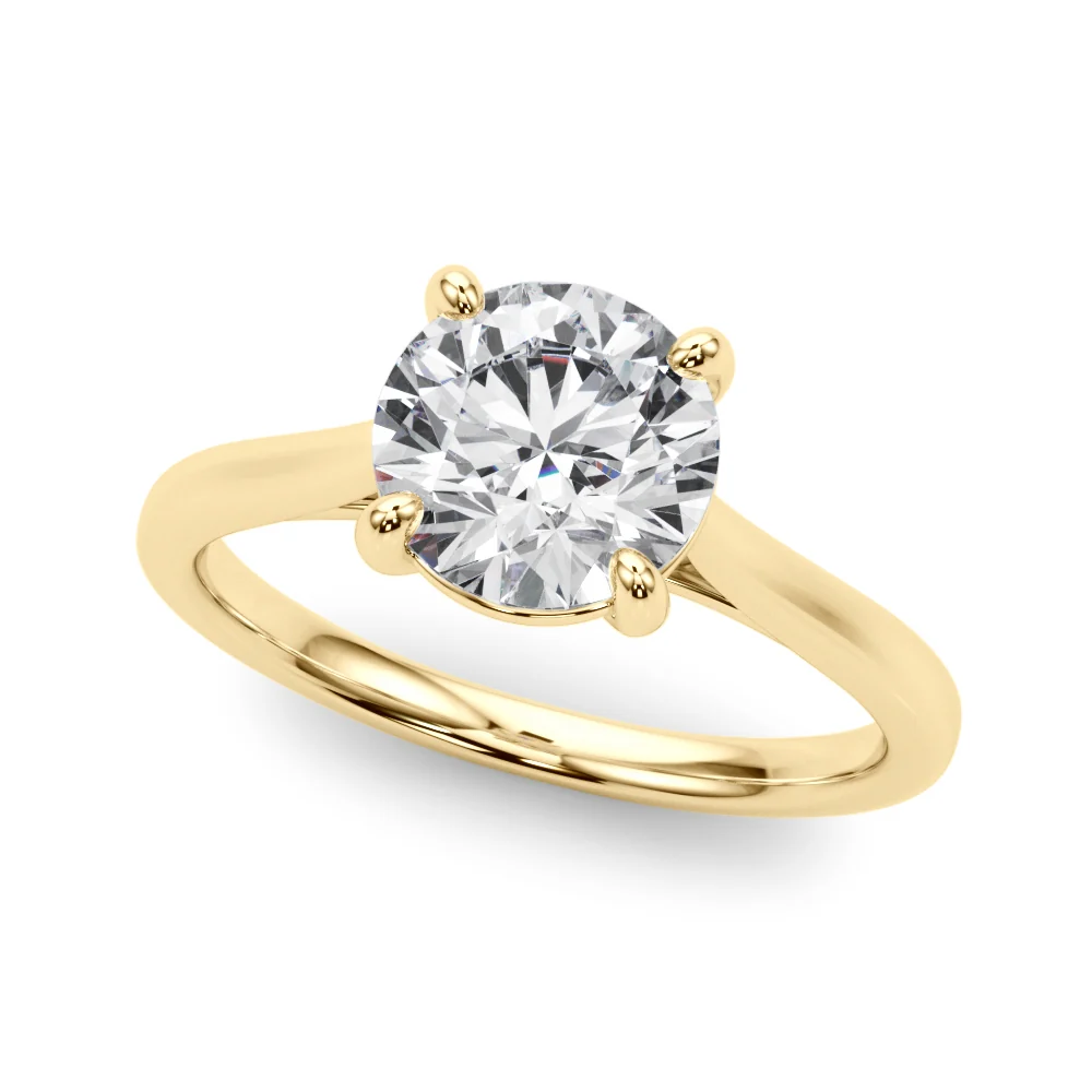 Unique 4-Prong Cross-Basket VS F 1-2 Carat Round Lab Grown Diamond Solitaire Ring in 14K Rose Gold - Image 6