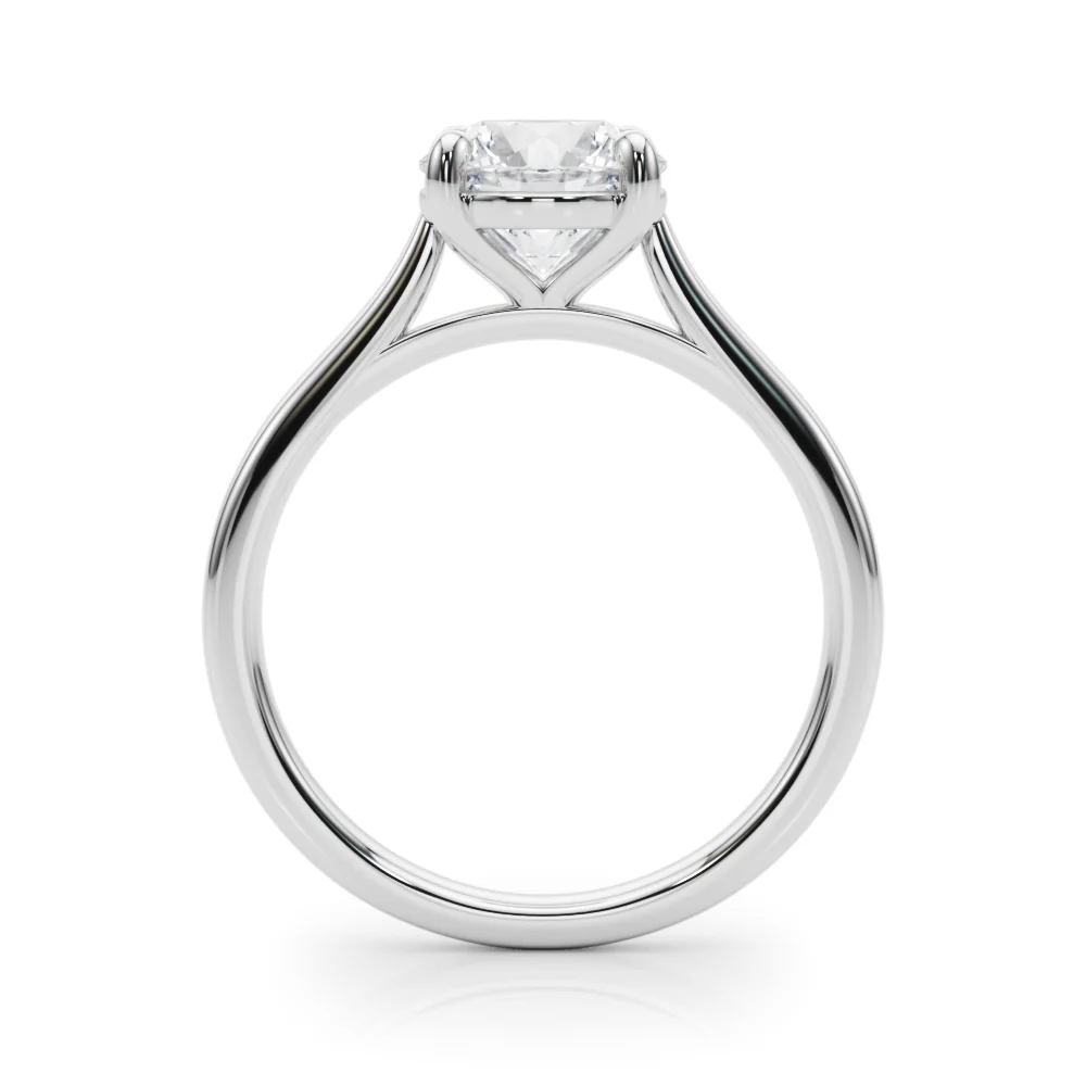 Unique 4-Prong Cross-Basket VS F 1-2 Carat Round Lab Grown Diamond Solitaire Ring in 14K Rose Gold - Image 7