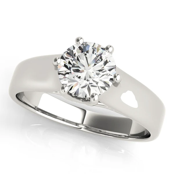 Unique 6-Prong Petal Design 1.00-3.00 CT VS-F Lab Grown Diamond Solitaire Ring 14K White Gold