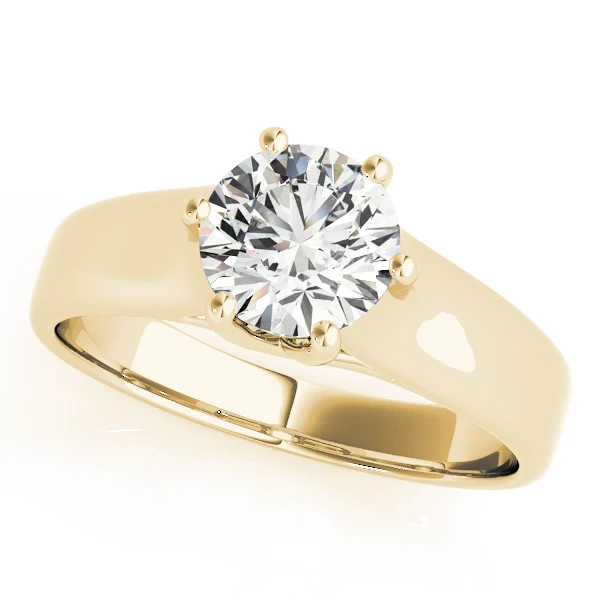 Unique 6-Prong Petal Design 1.00-3.00 CT VS-F Lab Grown Diamond Solitaire Ring 14K White Gold - Image 2