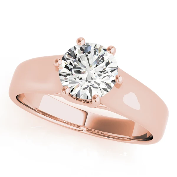 Unique 6-Prong Petal Design 1.00-3.00 CT VS-F Lab Grown Diamond Solitaire Ring 14K White Gold - Image 3
