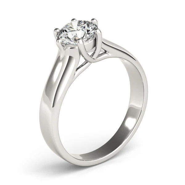 Unique 6-Prong Petal Design 1.00-3.00 CT VS-F Lab Grown Diamond Solitaire Ring 14K White Gold - Image 4
