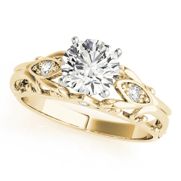 Vintage Filigree Lab Grown Diamond Solitaire Engagement Ring VS F 1.04 Carat 14K Gold