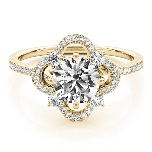 Vintage Floral Scalloped Lab Grown Diamond Halo Engagement Ring VS F 1.30 Carat Gold - Image 11