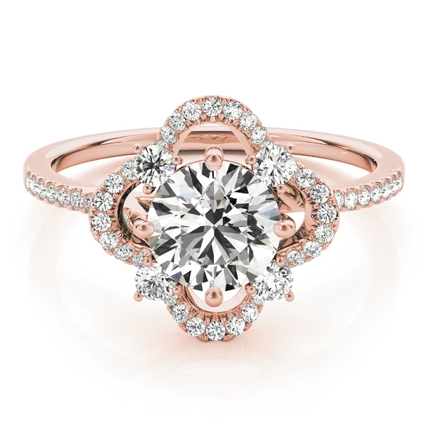 Vintage Floral Scalloped Lab Grown Diamond Halo Engagement Ring VS F 1.30 Carat Gold - Image 12