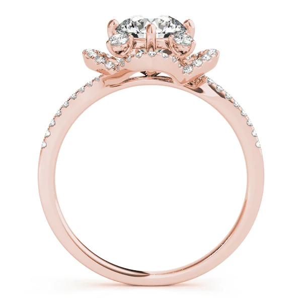 Vintage Floral Scalloped Lab Grown Diamond Halo Engagement Ring VS F 1.30 Carat Gold - Image 5