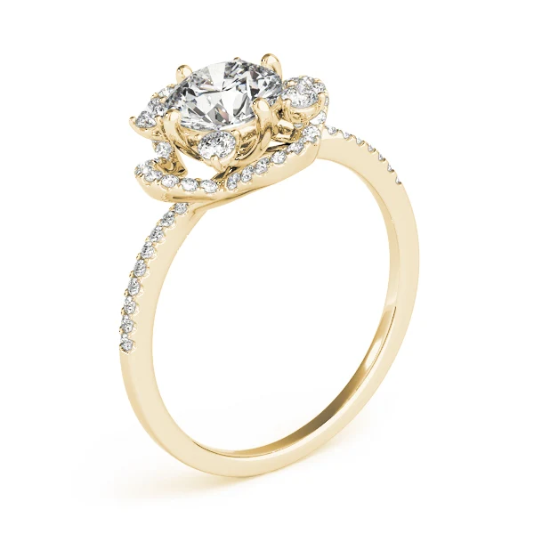 Vintage Floral Scalloped Lab Grown Diamond Halo Engagement Ring VS F 1.30 Carat Gold - Image 7