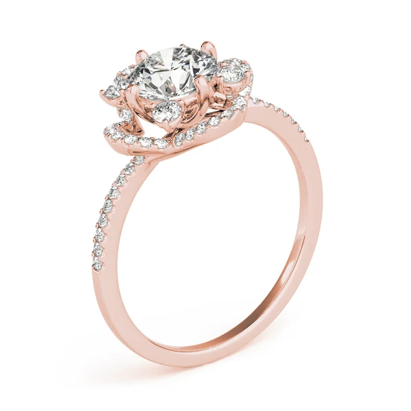 Vintage Floral Scalloped Lab Grown Diamond Halo Engagement Ring VS F 1.30 Carat Gold - Image 8