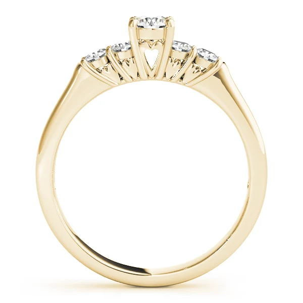 VS F 0.70 Ct Round Cut Lab Grown Diamond 14K Gold Engagement Ring with Heart Filigree - Image 4