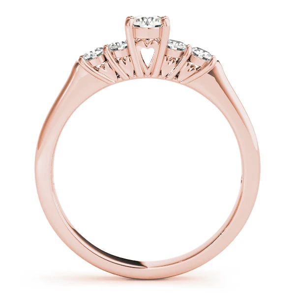 VS F 0.70 Ct Round Cut Lab Grown Diamond 14K Gold Engagement Ring with Heart Filigree - Image 5