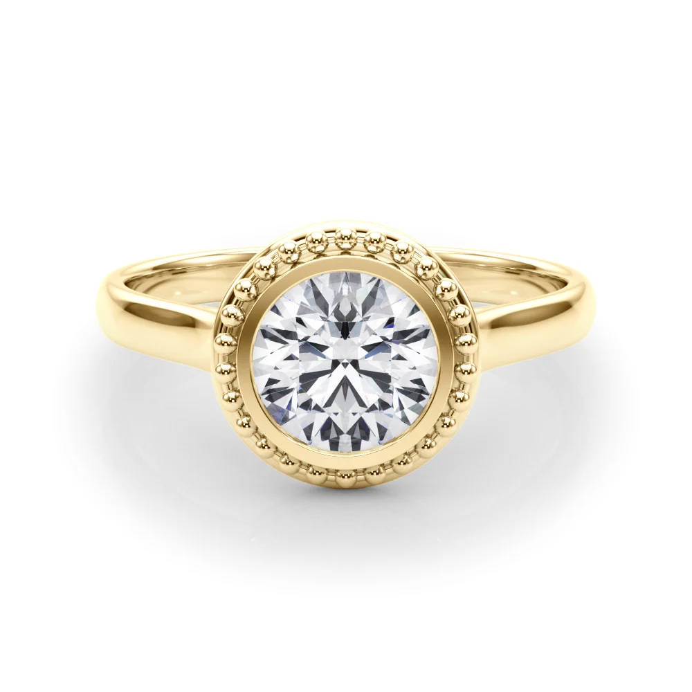 VS F 1.00-1.50 Carat Lab Grown Diamond Bezel Set Scalloped Engagement Ring in 14K Rose Gold - Image 11